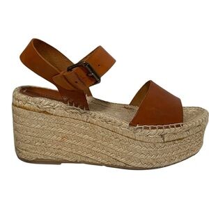 Soludos Minorca High Platform Wedge in Nude Size 6